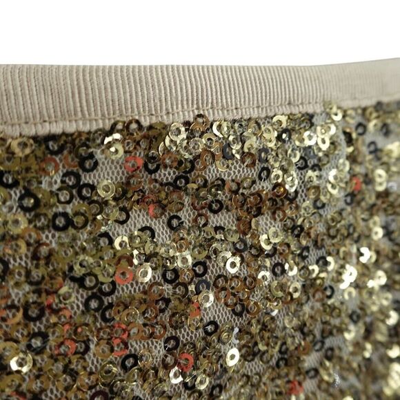 Chico's Gold Sequin Pencil Skirt S Back Zip Polyester - Picture 6 of 12
